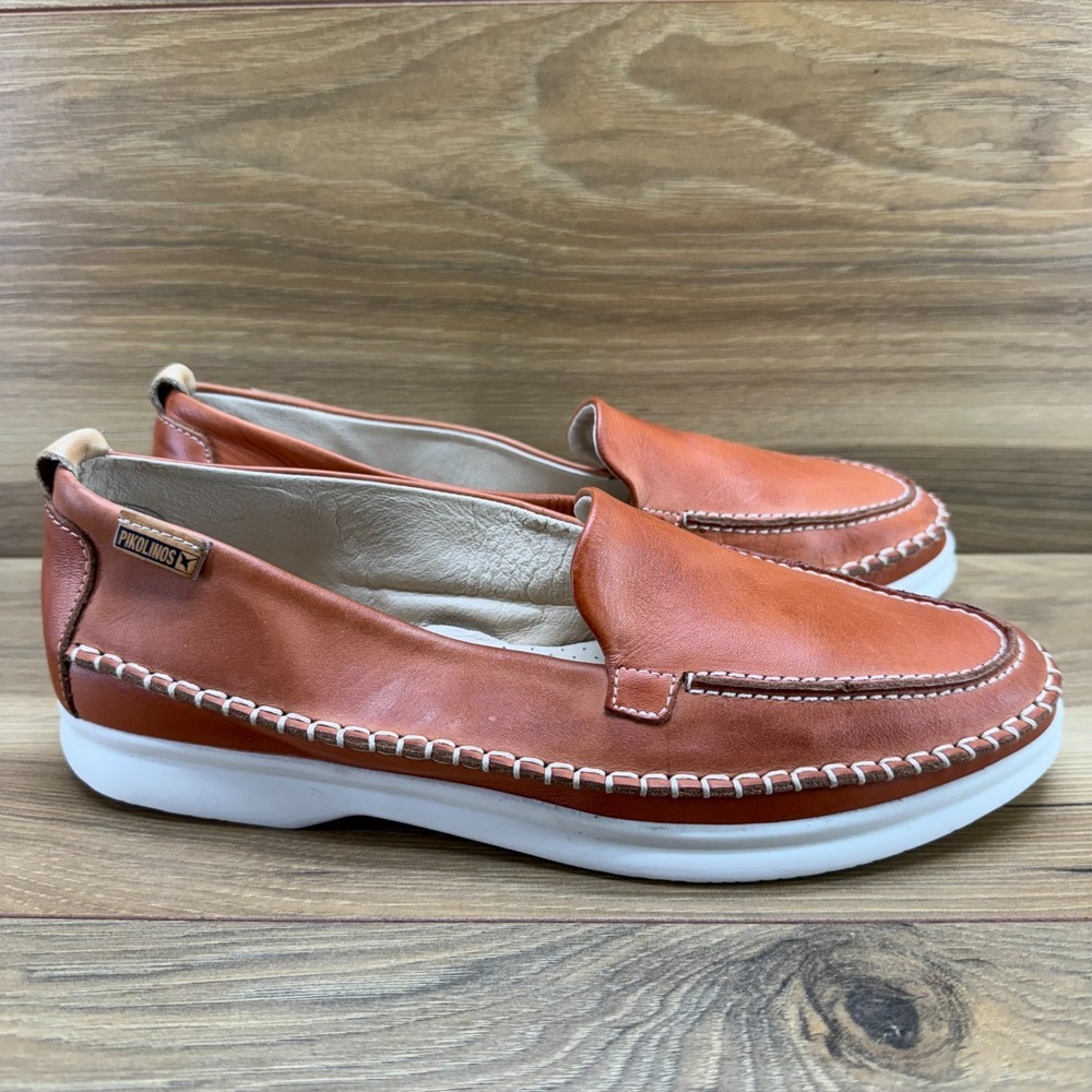 Pikolinos Gandia Moc Toe Loafers Womens 9.5 10 EU 40 Cognac Soft leather Walk - Picture 5 of 11